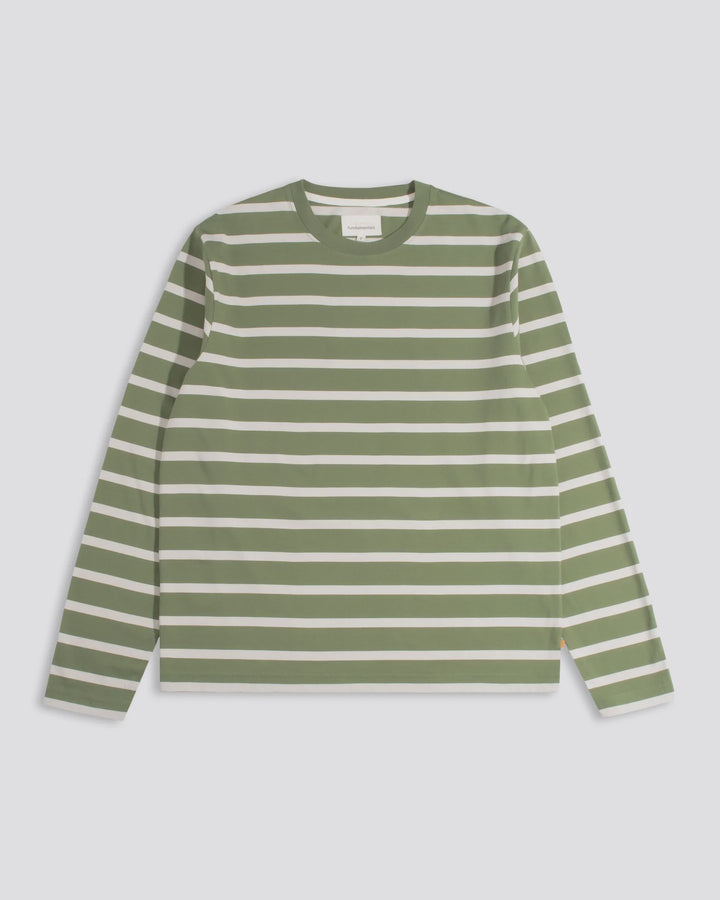 Far Afield Breton Stripe Longsleeve Tee in Green Sand | Buster McGee