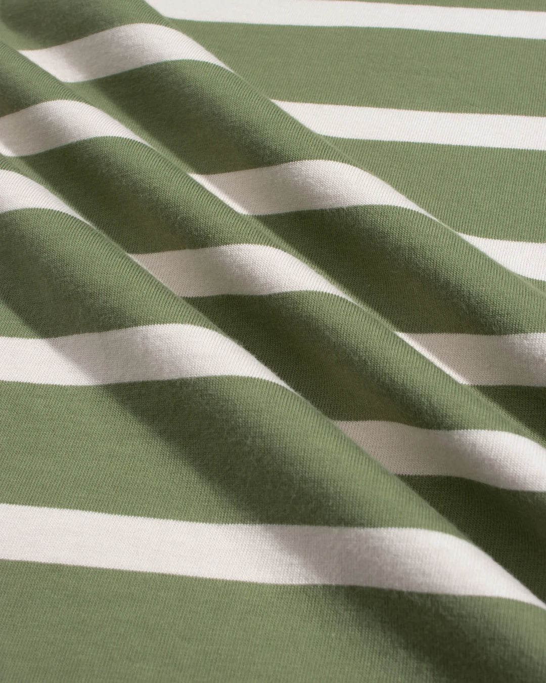 Far Afield Breton Stripe Longsleeve Tee in Green Sand