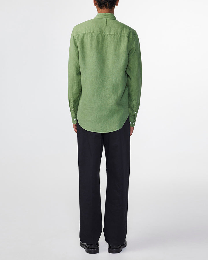 NN07 Arne BD 5706 Longsleeve Linen Shirt in Hedge Green | Buster McGee