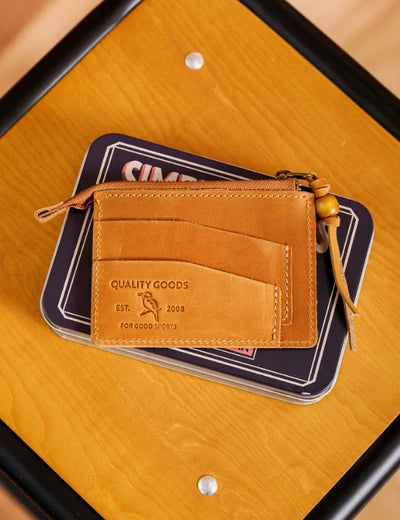 Mr Simple Alex Zip Wallet in Vegtan Raw Tan Leather
