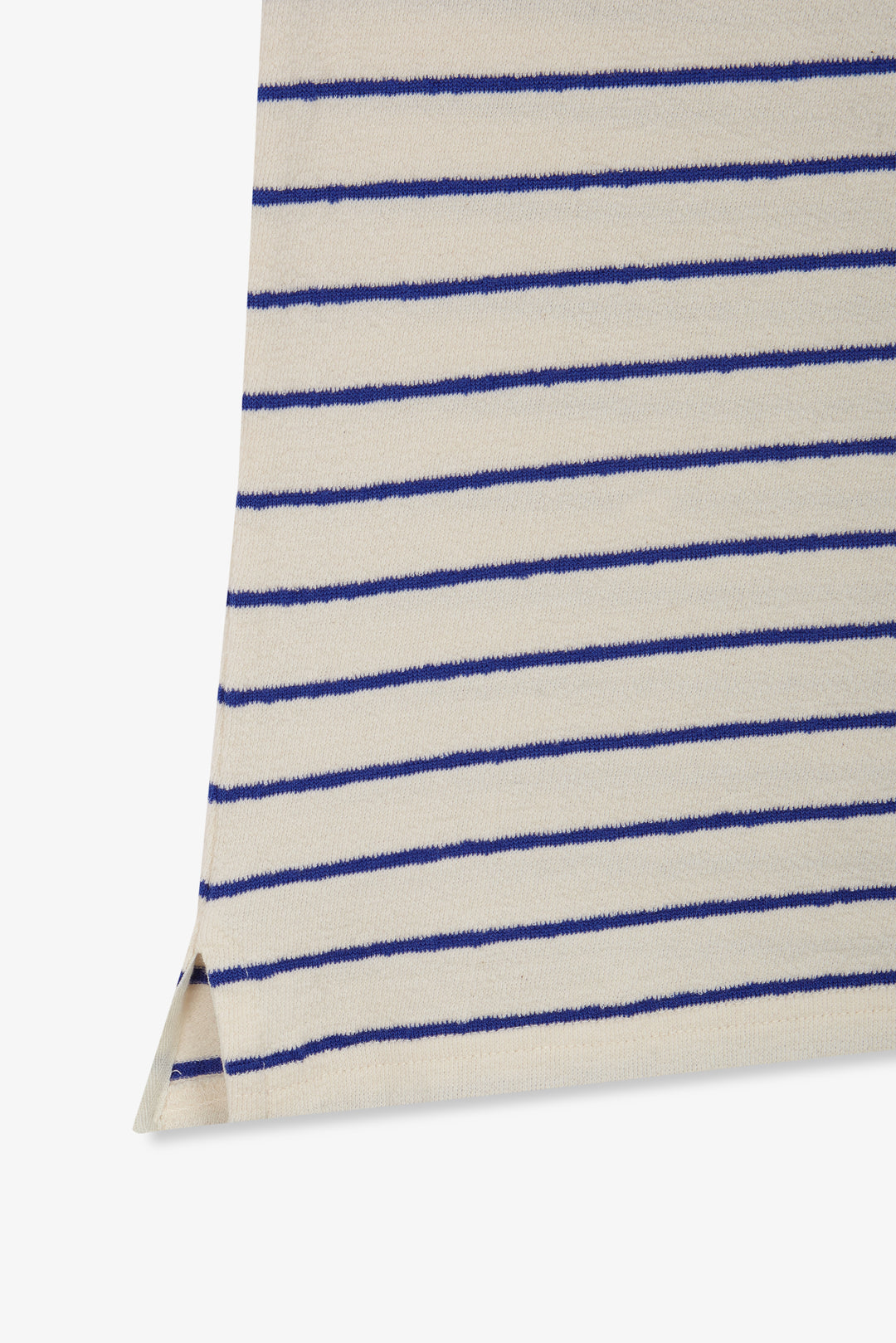 Unfeigned Basic Long Sleeve Terry Tee in Raw with Royal Stripes