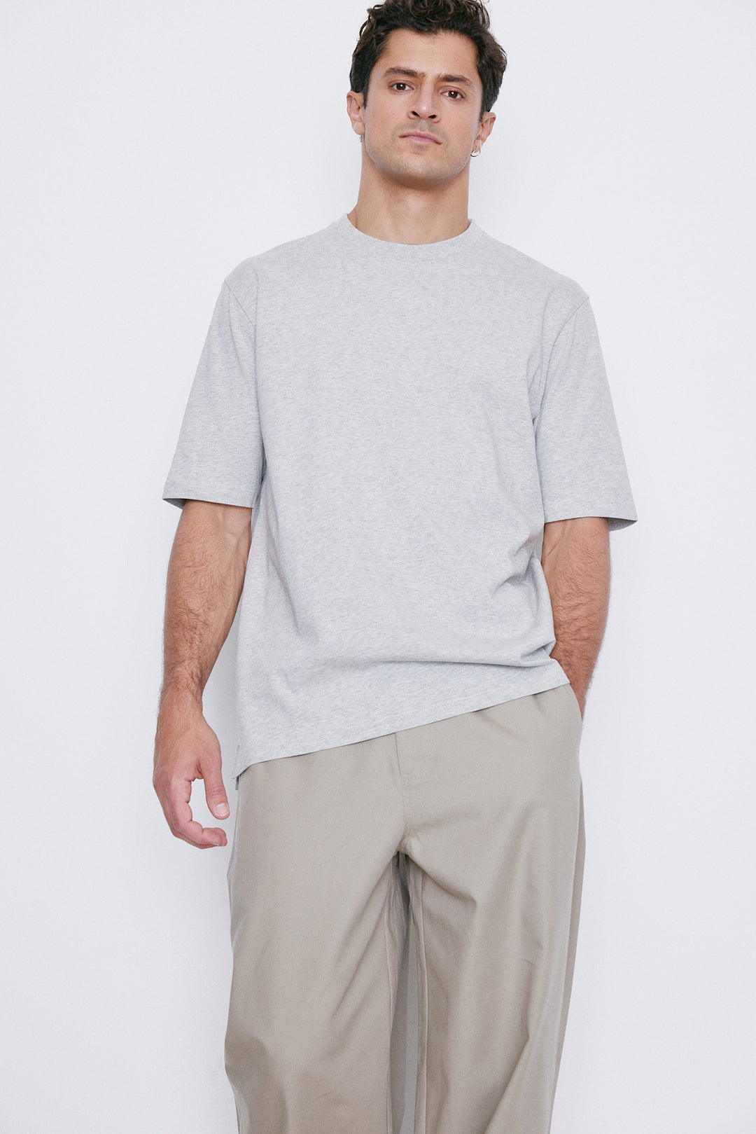 Unfeigned Basic T-Shirt in Grey Melange | Buster McGee