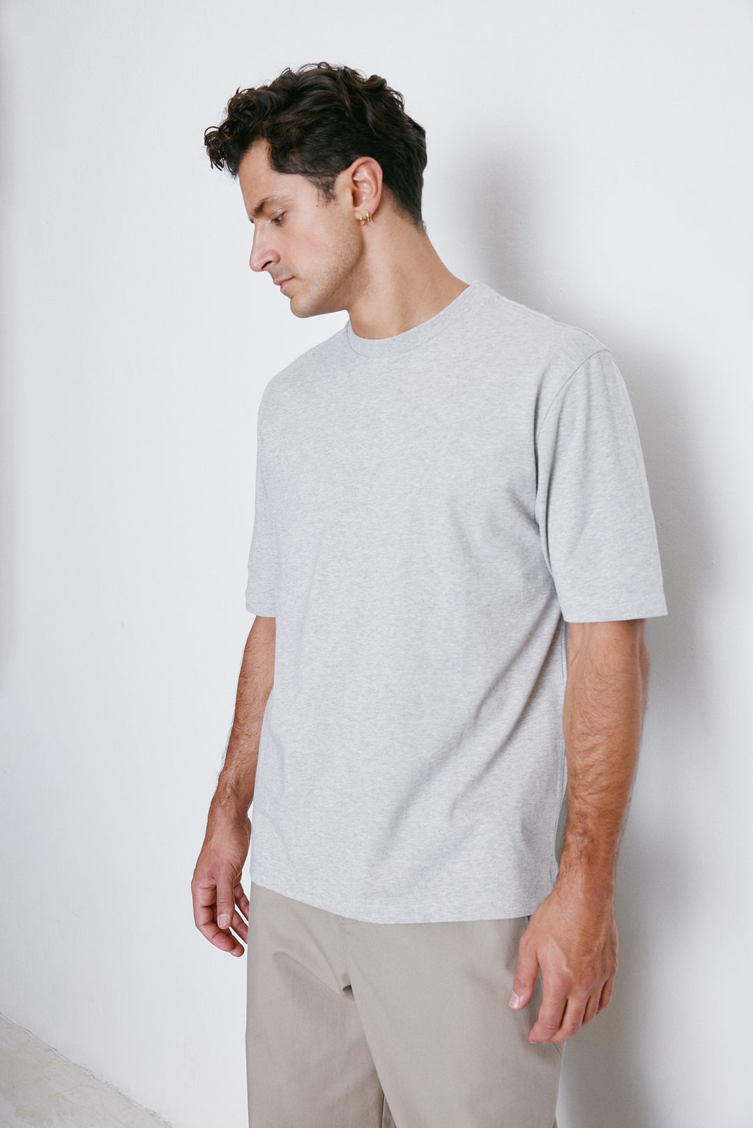 Unfeigned Basic T-Shirt in Grey Melange | Buster McGee