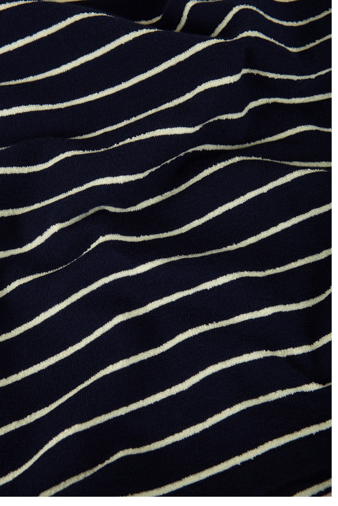 Unfeigned Basic Short Sleeve Terry Tee in Blue Graphite with Lemon Stripes