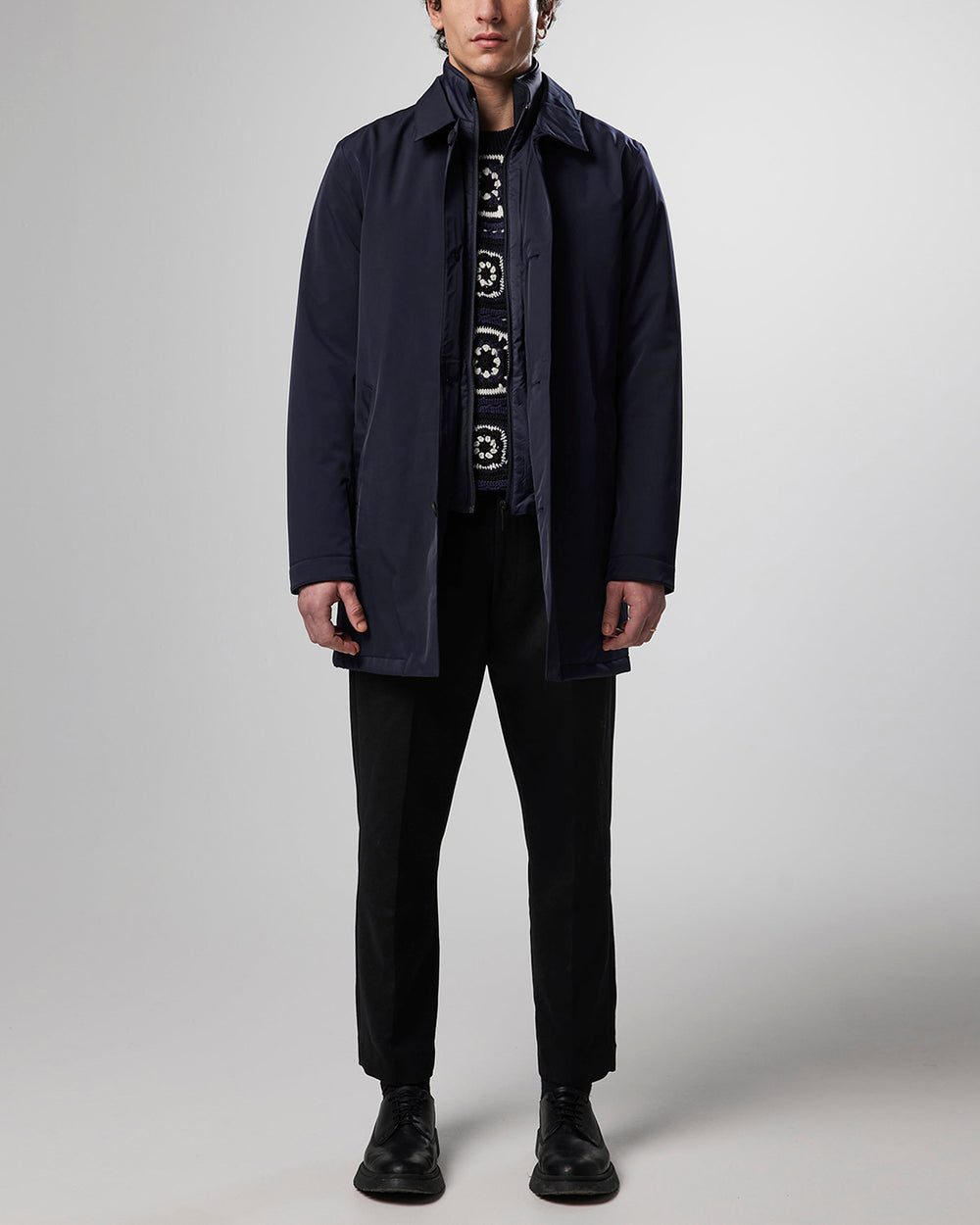 NN07 - Blake 8240 Trench Coat in Navy | Buster McGee