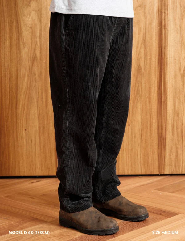 Mr Simple Burbank Elastic Cord Pant in Charcoal | Buster McGee