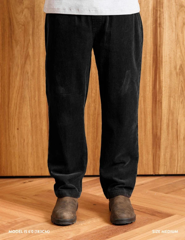 Mr Simple Burbank Elastic Cord Pant in Charcoal | Buster McGee