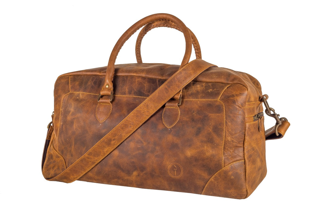 Indepal - Classic Duffle Leather Bag in Dusty Antique | Buster McGee