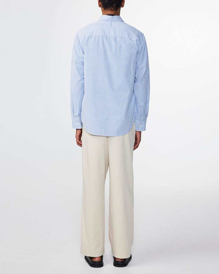 NN07 Cohen 5222 Long Sleeve Shirt in Blue Stripe | Buster McGee