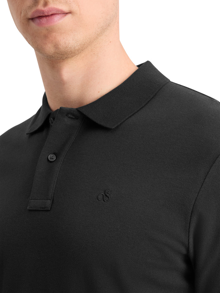 Scotch & Soda CORE Logo Pique Polo Shirt in Black | Buster McGee