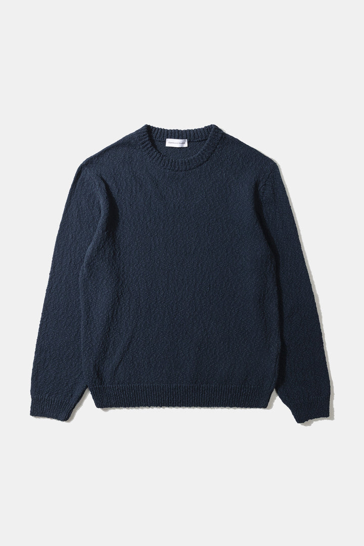 Edmmond Studios Cork Sweater in Plain Dark Blue | Buster McGee