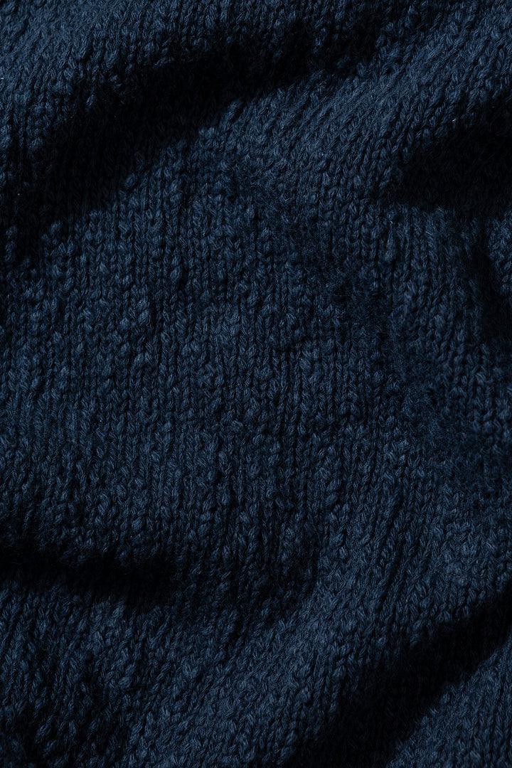 Edmmond Cork Sweater in Plain Dark Blue