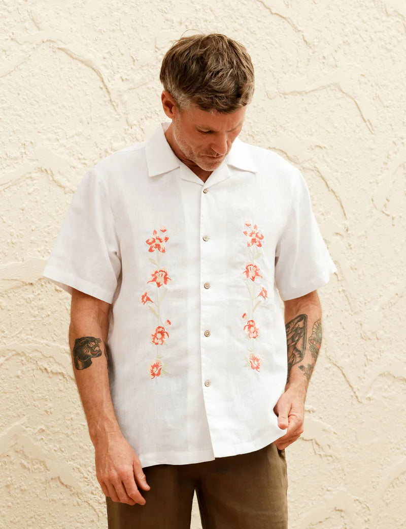 Mr Simple Cuban Short Sleeve Shirt in Garden State | Buster McGee