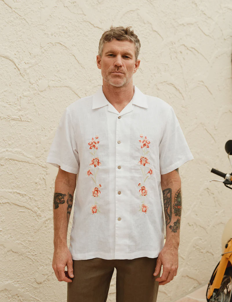 Mr Simple Cuban Short Sleeve Shirt in Garden State | Buster McGee