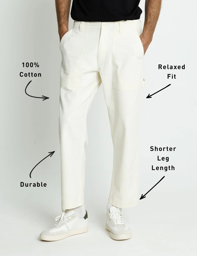 Mr Simple Carpenter Pant in Off White | Buster McGee