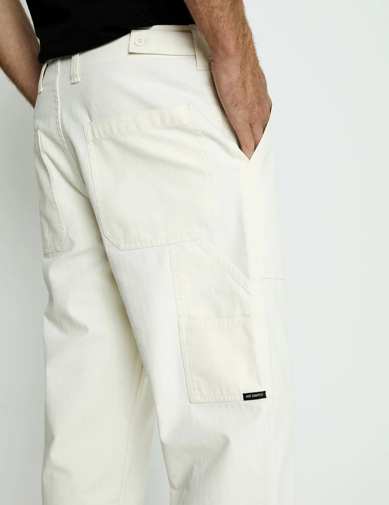Mr Simple Carpenter Pant in Off White | Buster McGee