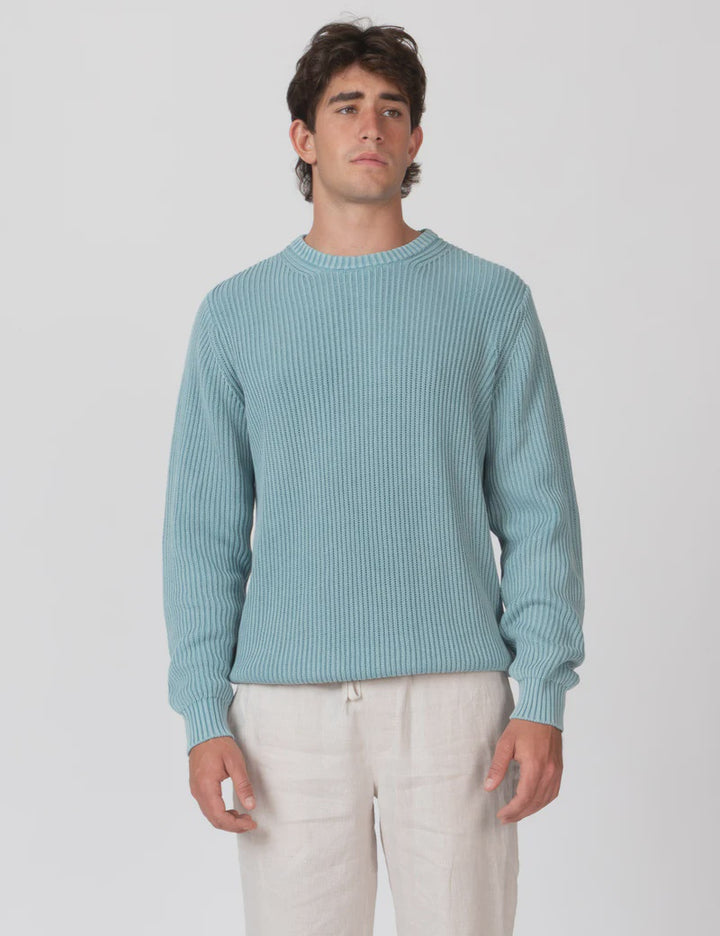 Mr Simple Fisher Chunky Knit in Blue Smoke | Buster McGee Daylesford