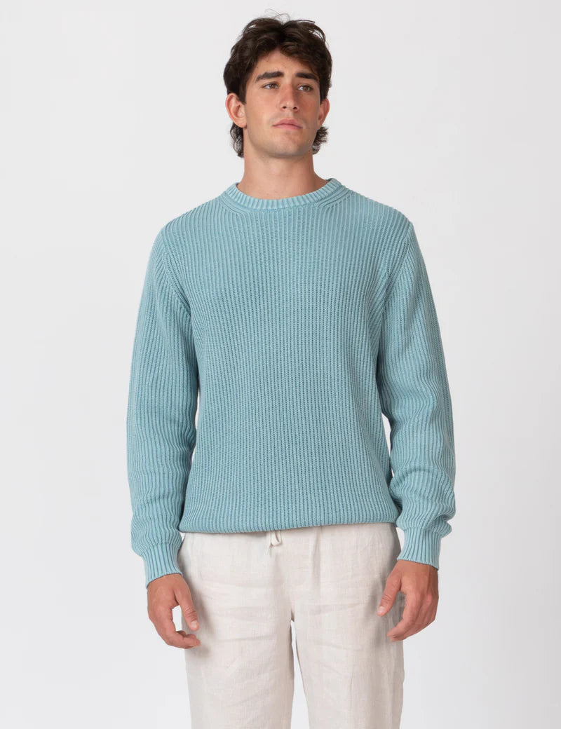 Mr Simple Fisher Chunky Knit in Blue Smoke | Buster McGee Daylesford