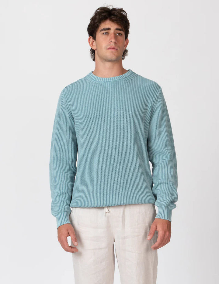 Mr Simple Fisher Chunky Knit in Blue Smoke | Buster McGee Daylesford