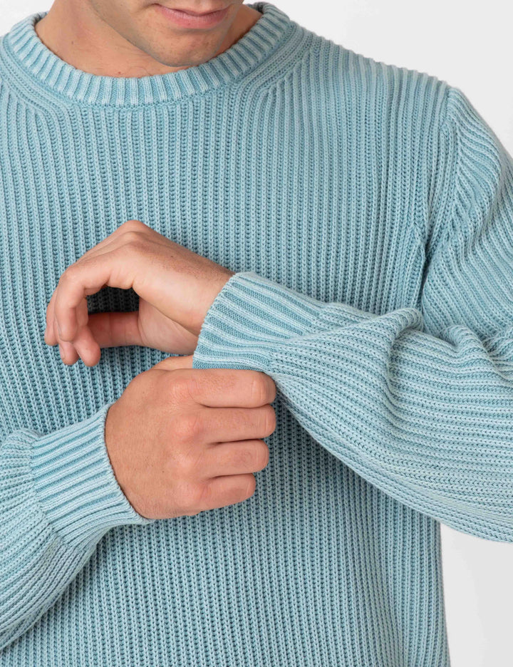 Mr Simple Fisher Chunky Knit in Blue Smoke | Buster McGee Daylesford