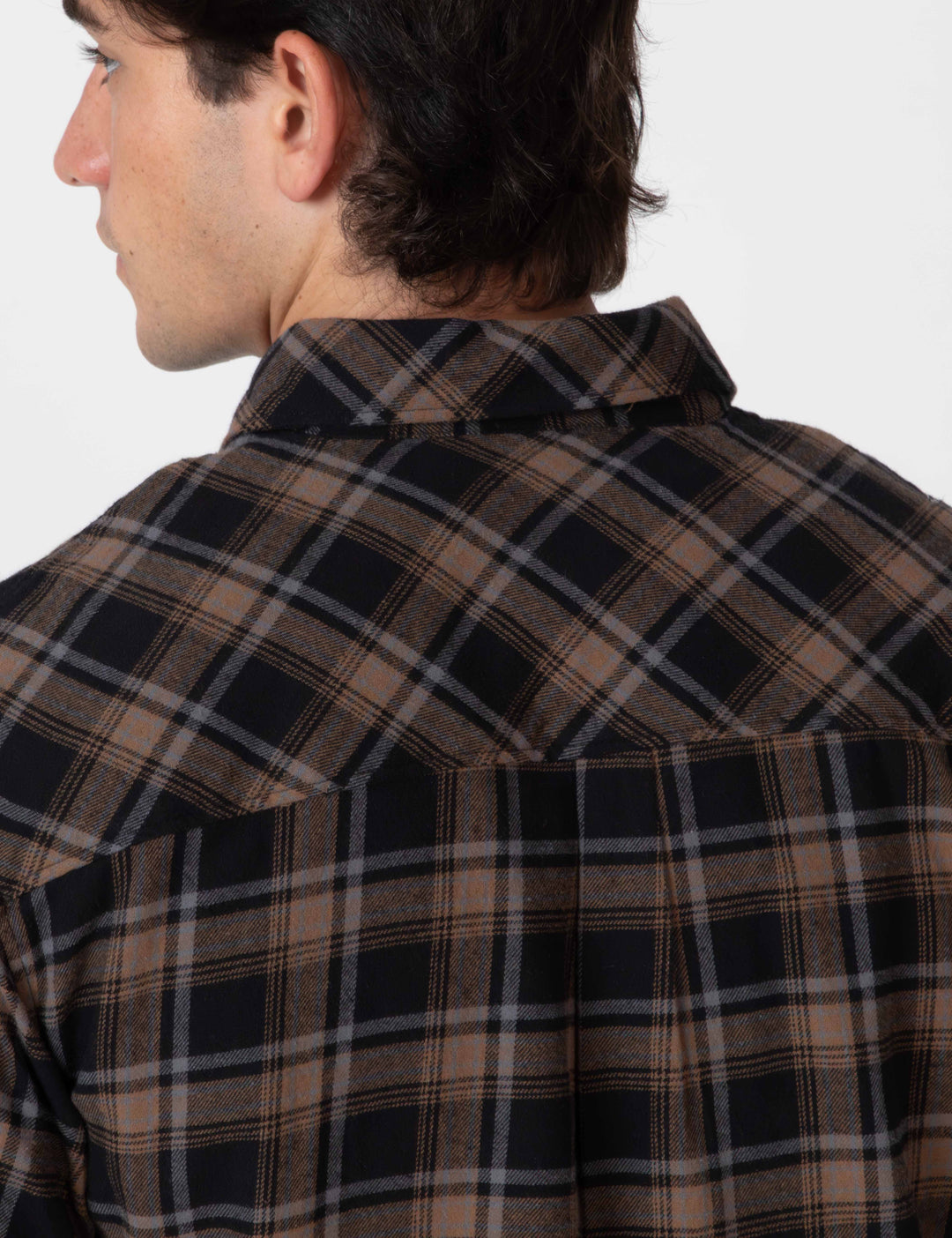 Mr Simple Trevor Flanno  Long Sleeve Shirt Black Check | Buster McGee