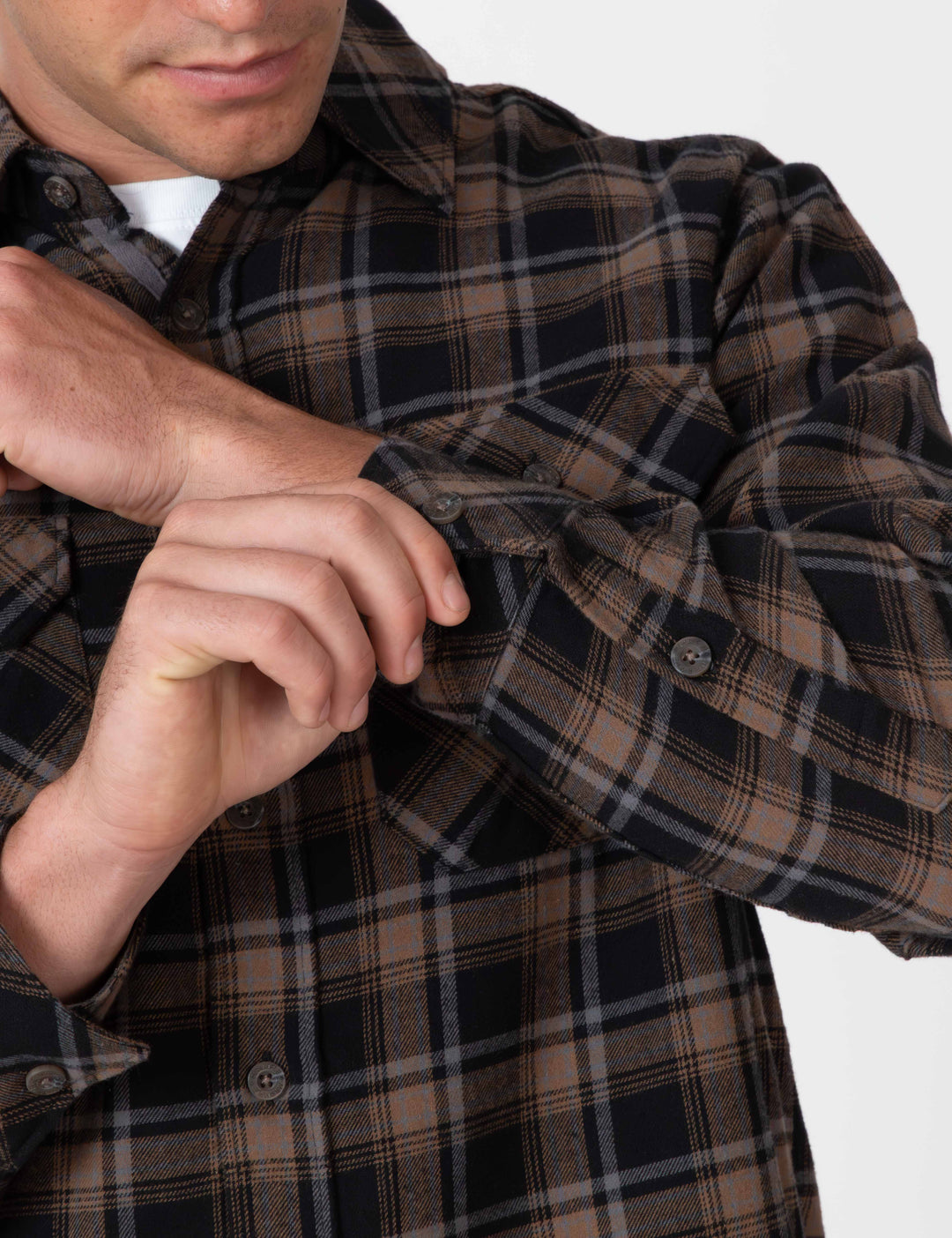 Mr Simple Trevor Flanno  Long Sleeve Shirt Black Check | Buster McGee