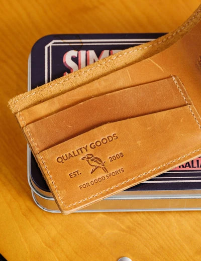Mr Simple Conrad Bifold Wallet in Vegtan Raw Tan Leather