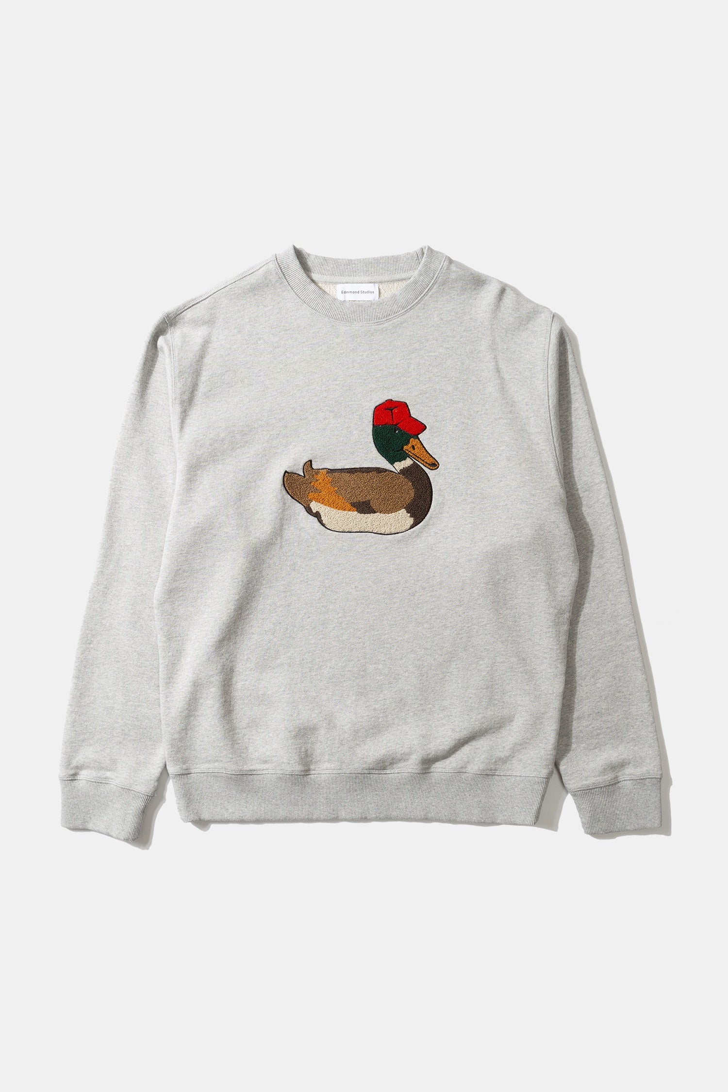 Edmmond Duck Hunt Sweatshirt in Plain Grey Melange | Buster McGee