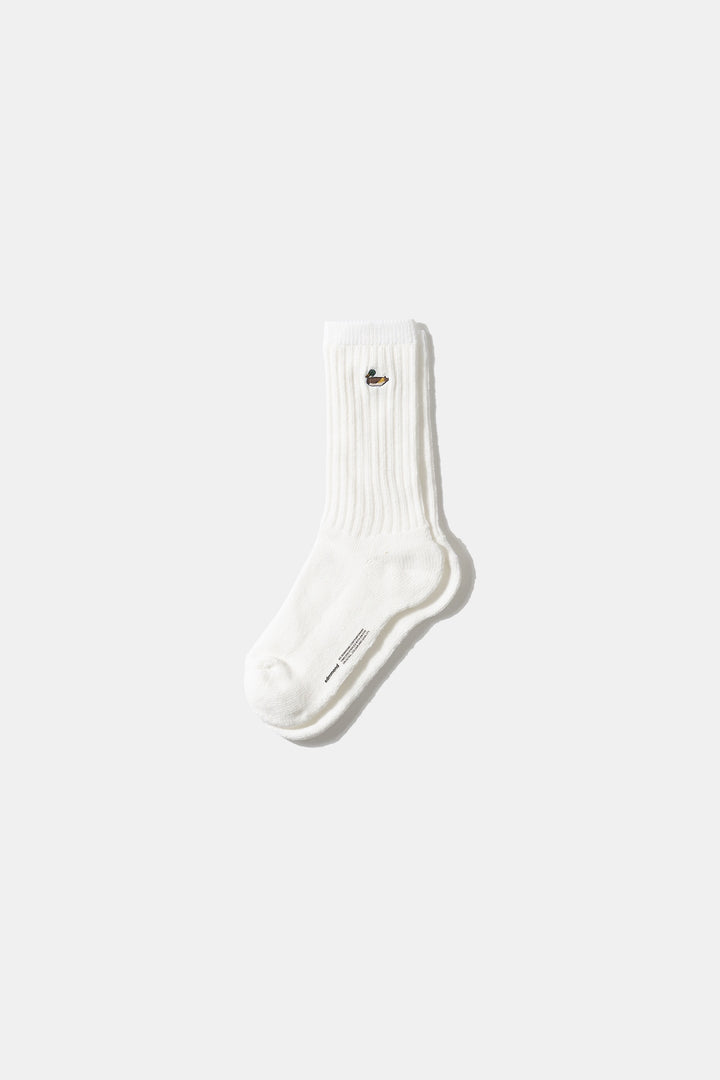 Edmmond Studios Duck Socks in Plain Off White | Buster McGee