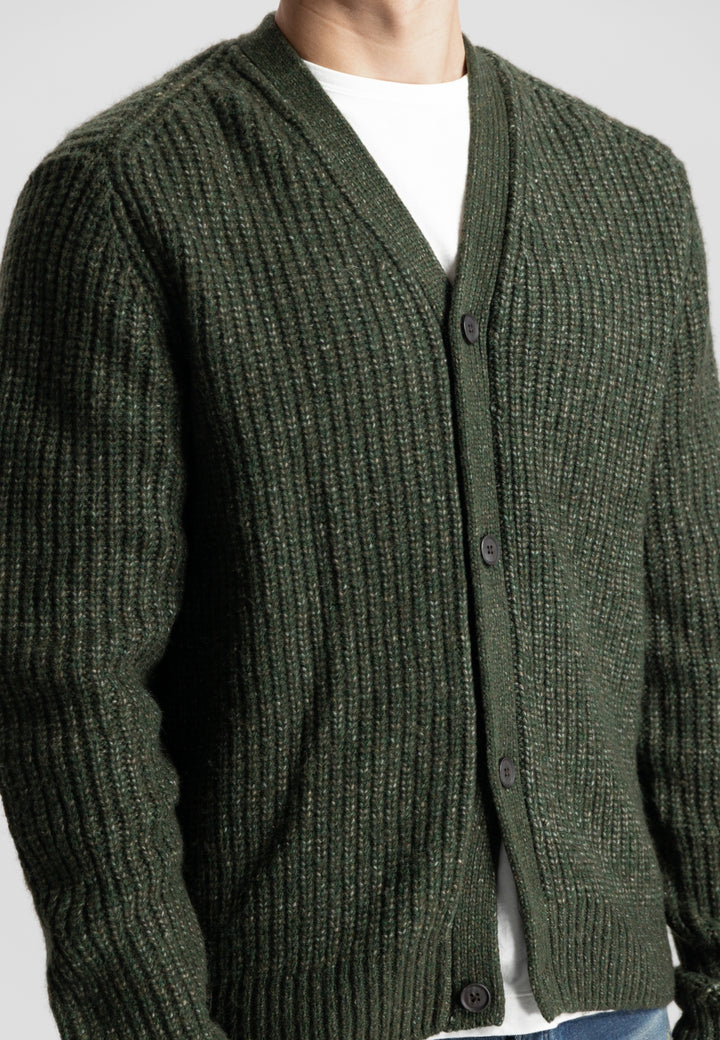 DSTREZZED - Relaxed Cardigan in Dark Army | Buster McGee