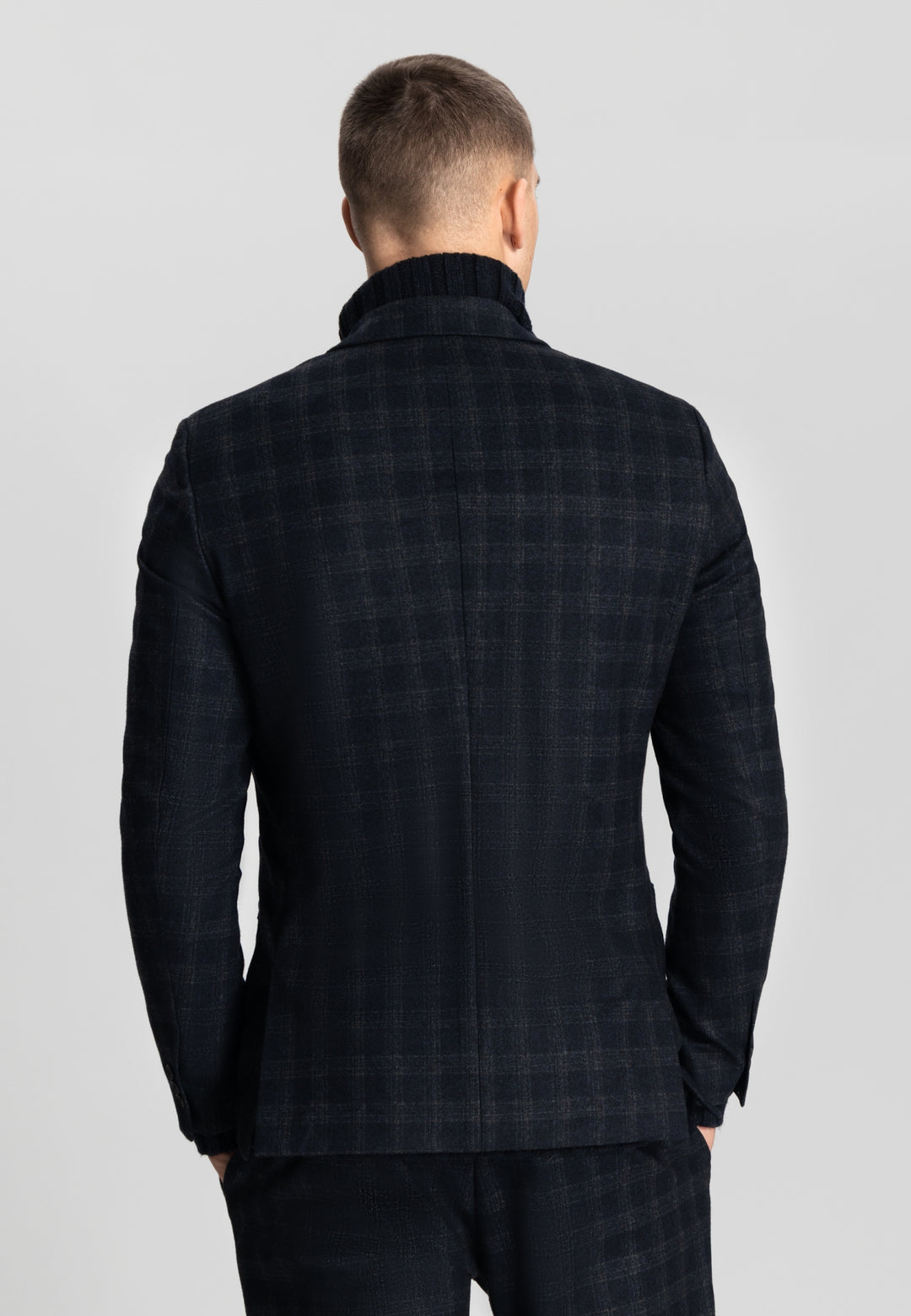DSTREZZED - Travel Check Blazer in Blue Nights | Buster McGee