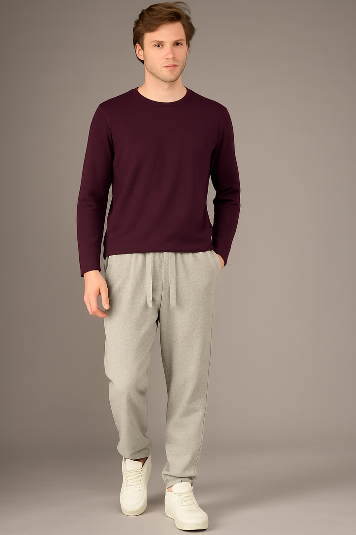 Crossley EMIT Crewneck Sweater with Neck Detail in Plum | Buster McGee