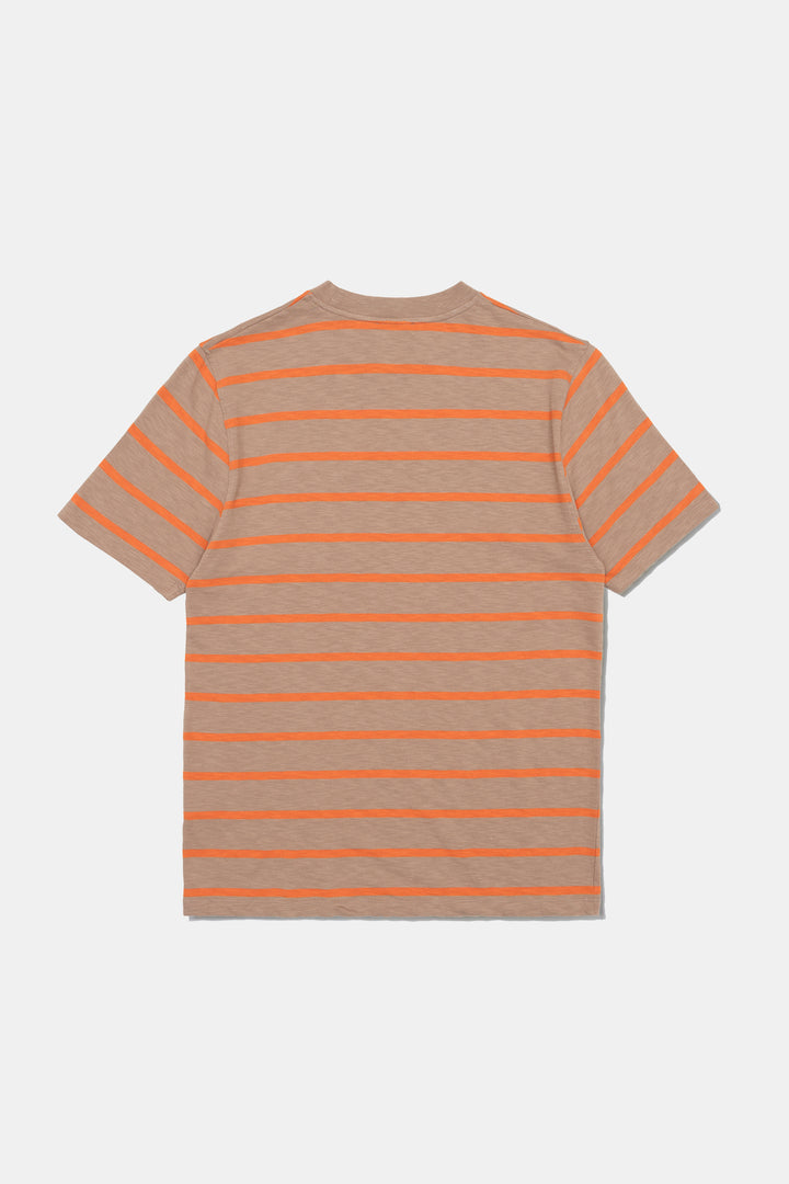 Edmmond Studios Flame Stripes Tee in Plain Brown | Buster McGee