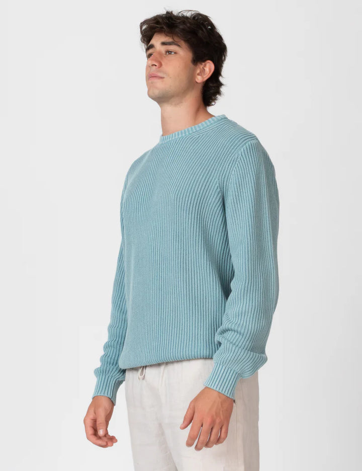 Mr Simple Fisher Chunky Knit in Blue Smoke | Buster McGee Daylesford