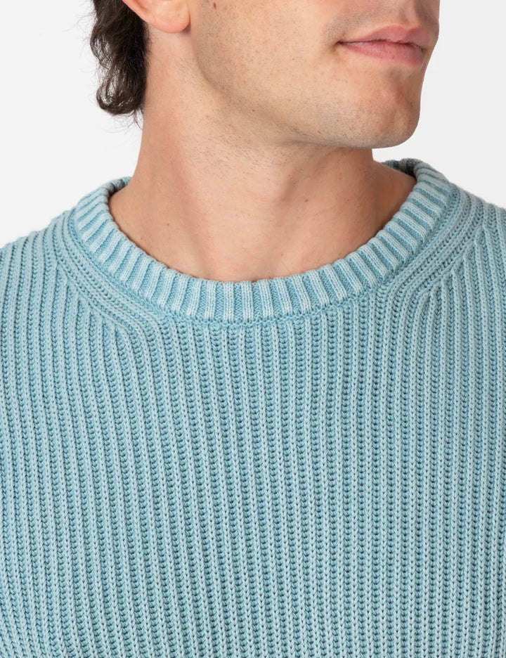 Mr Simple Fisher Chunky Knit in Blue Smoke | Buster McGee Daylesford