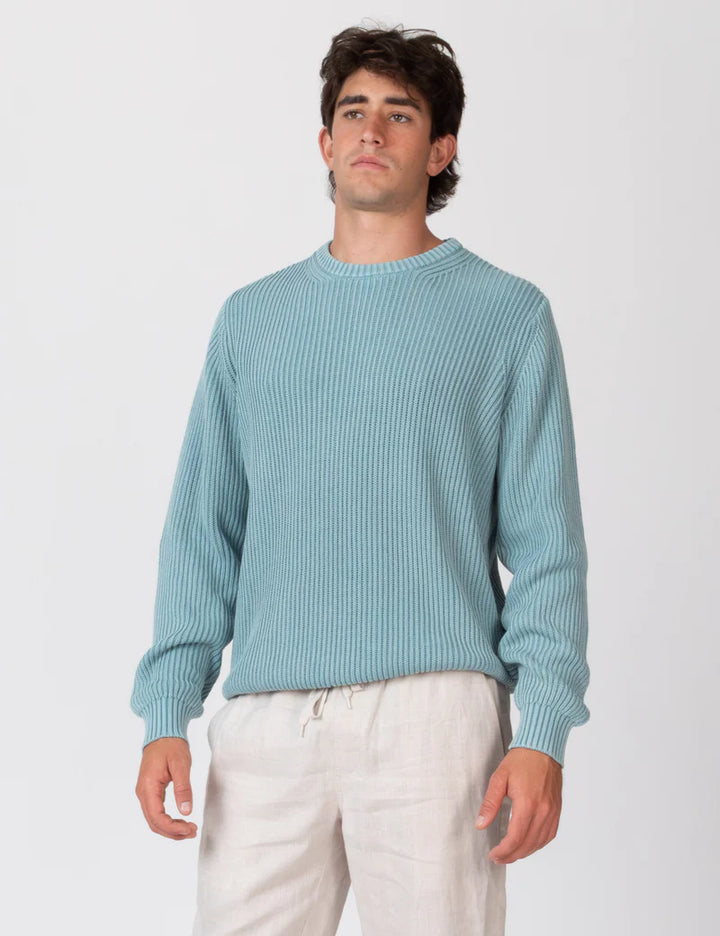 Mr Simple Fisher Chunky Knit in Blue Smoke | Buster McGee Daylesford