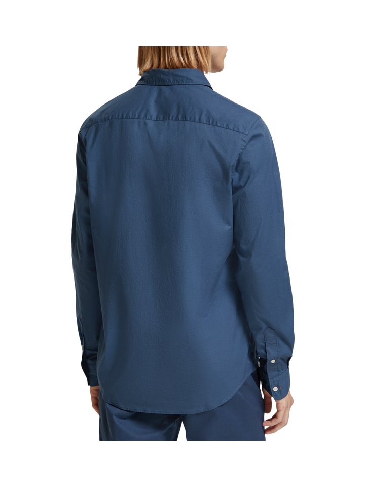 Essential Slim Fit Poplin Shirt in Storm Blue | Buster McGee