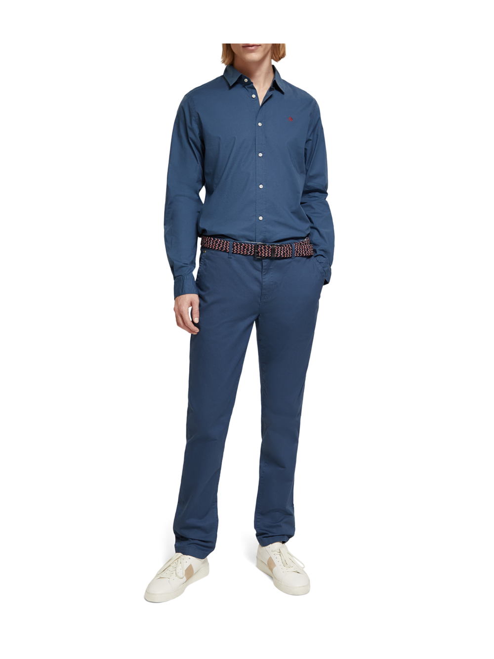 Stuart Regular Slim Fit Chino in Storm Blue | Buster McGee