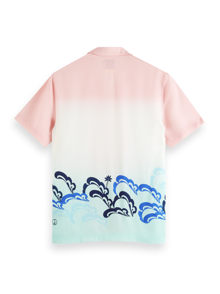 Printed Born to Love Camp Shirt in Pink Gradient | Buster McGee