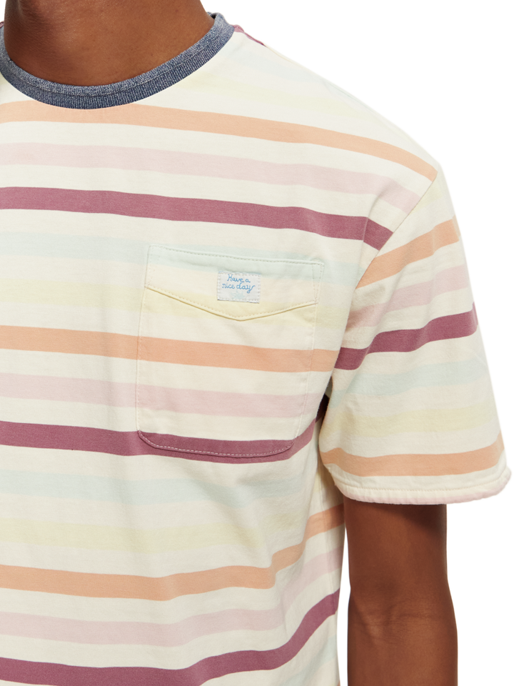 Relaxed Fit Pocket Striped Tee Combo D 0220 | Buster McGee