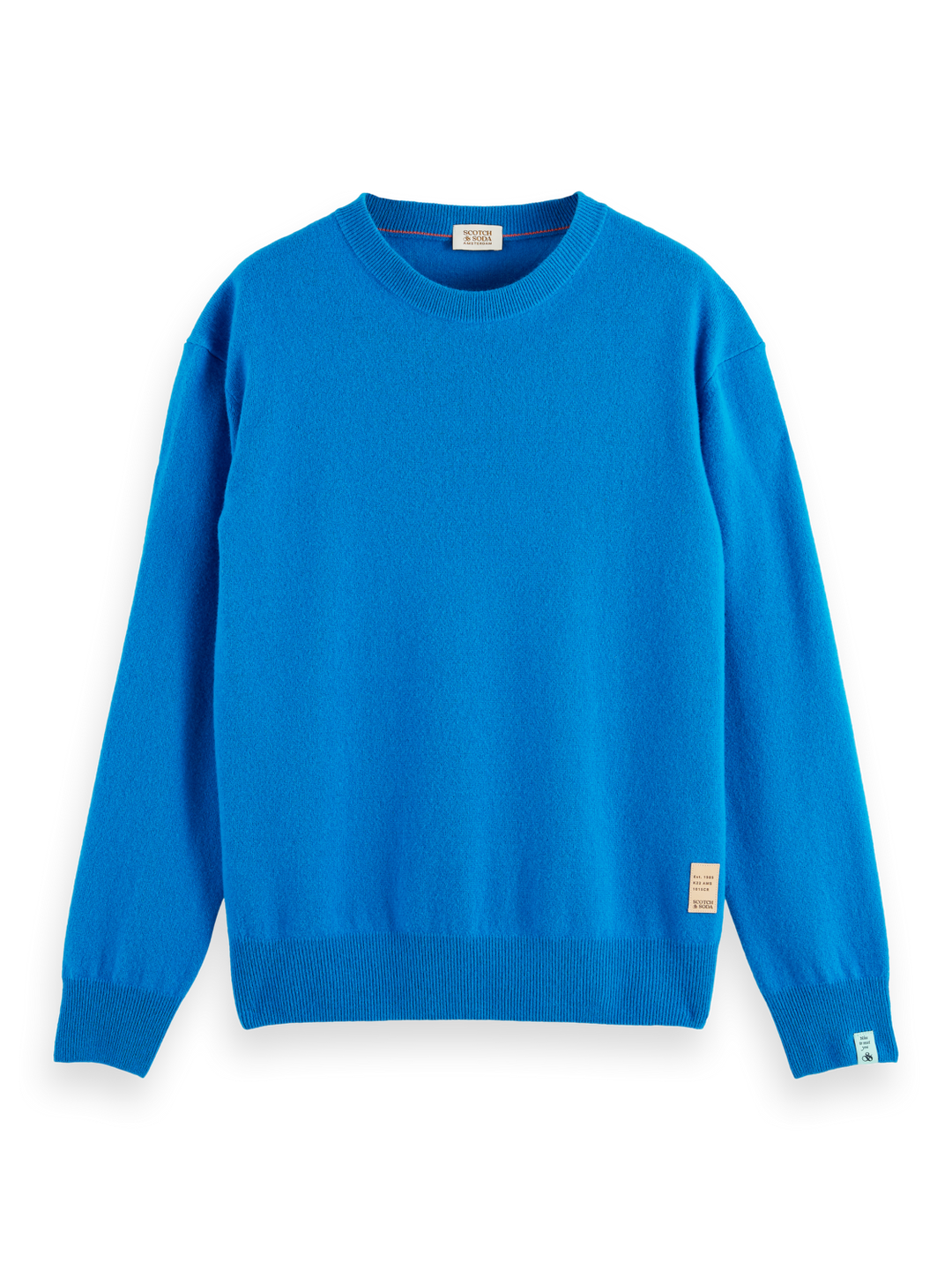 Wool and Cashmere Blend Crewneck Sweater in Iris Blue | Buster McGee