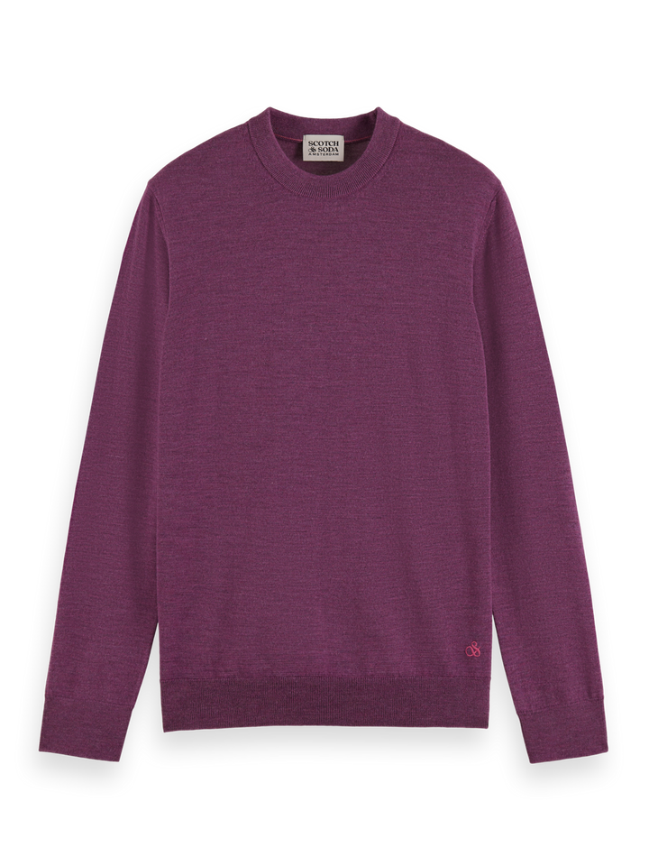 Essentials Merino Wool Pullover in Dahlia Melange | Buster McGee