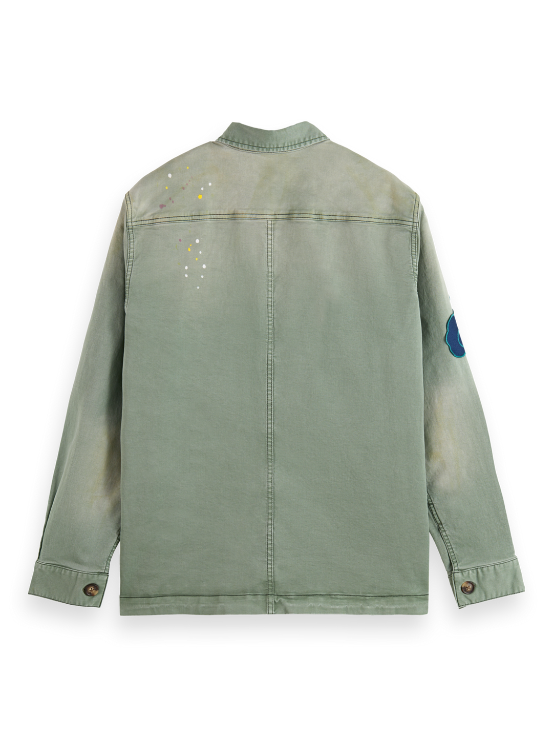 Worker Jacket with Special Wash and Badges in Army | Buster McGee