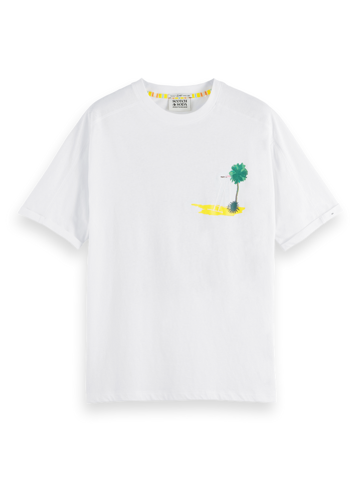 Sporty Artwork Tee in White | Buster McGee Daylesford