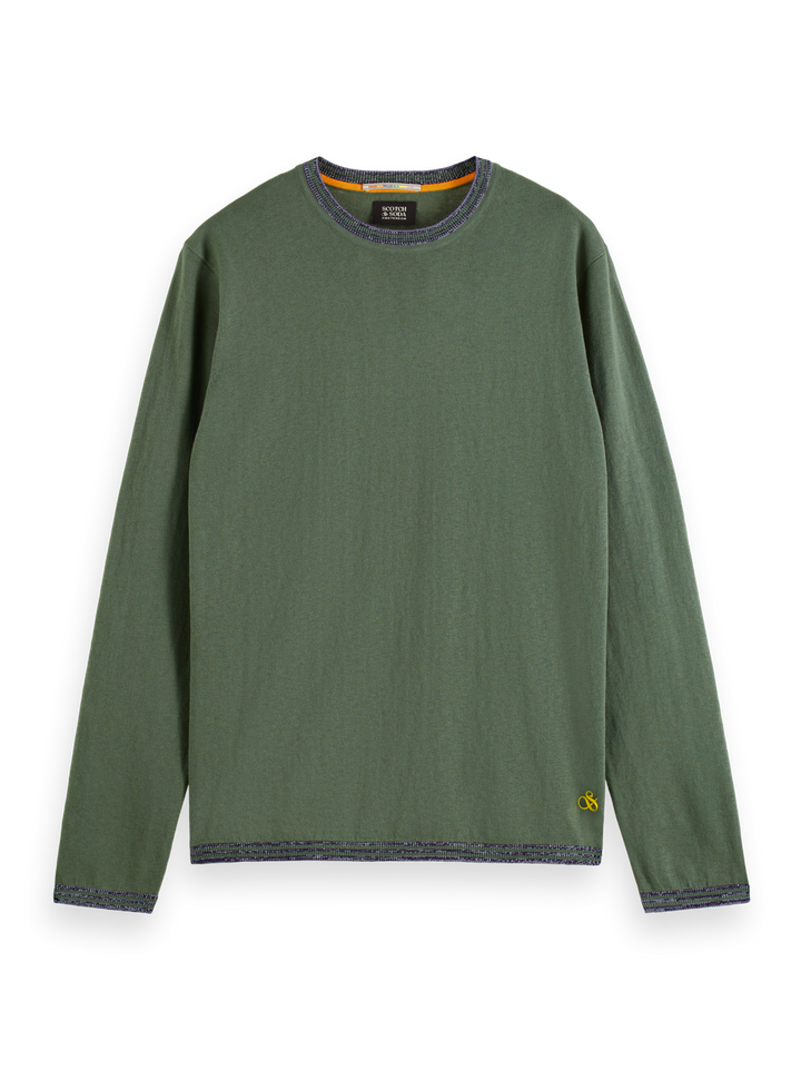 Cotton Wool-Blend Lightweight Pullover in Army | Buster McGee