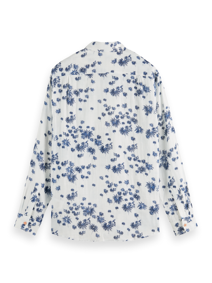 Bonded Long Sleeve Shirt in White Fireworks Print | Buster McGee