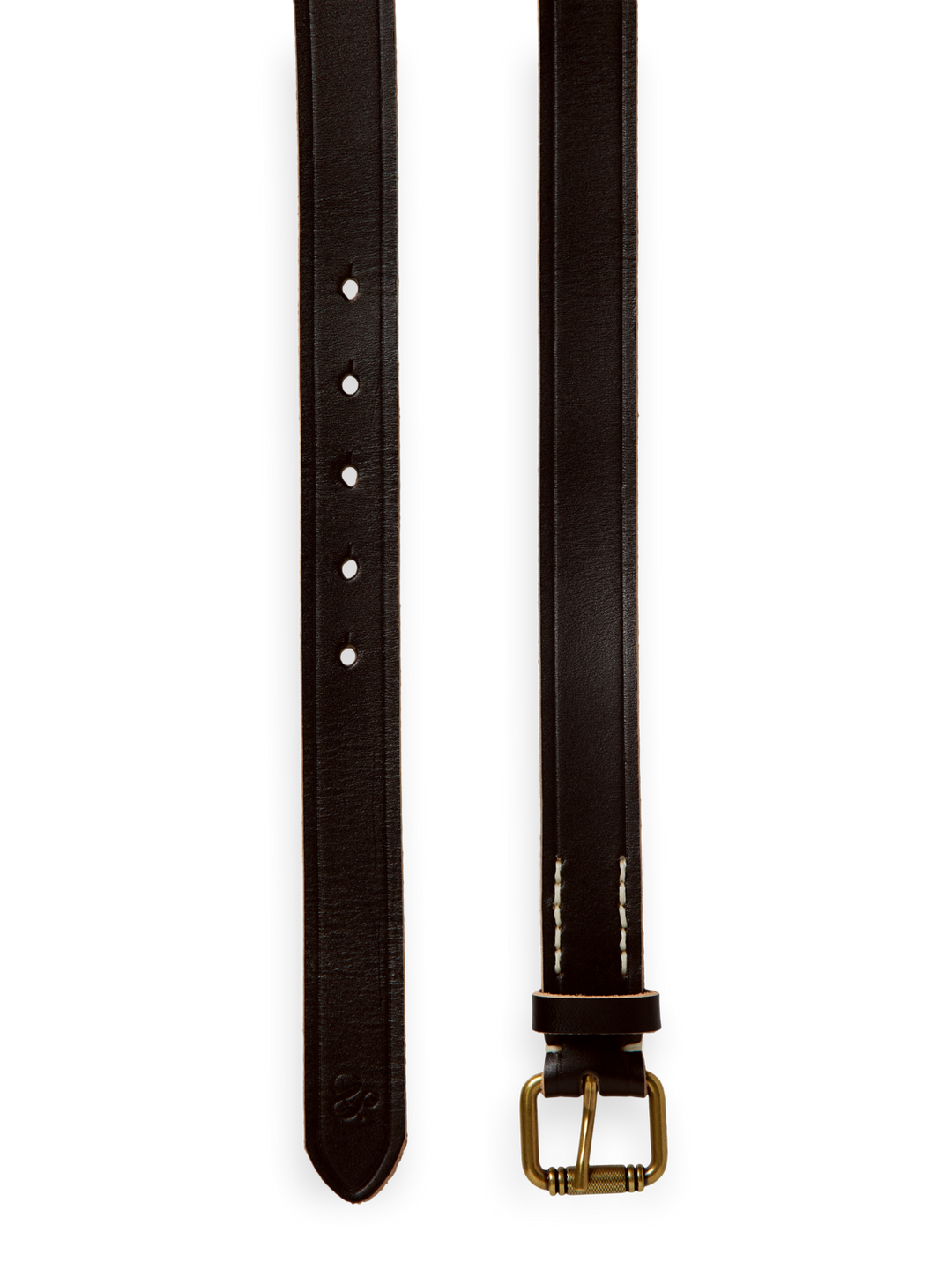 Leather Belt with Raw Edge in Black | Buster McGee
