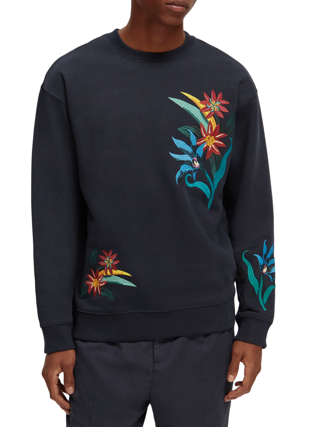 Embroidered Crewneck Sweatshirt in Night | Buster McGee