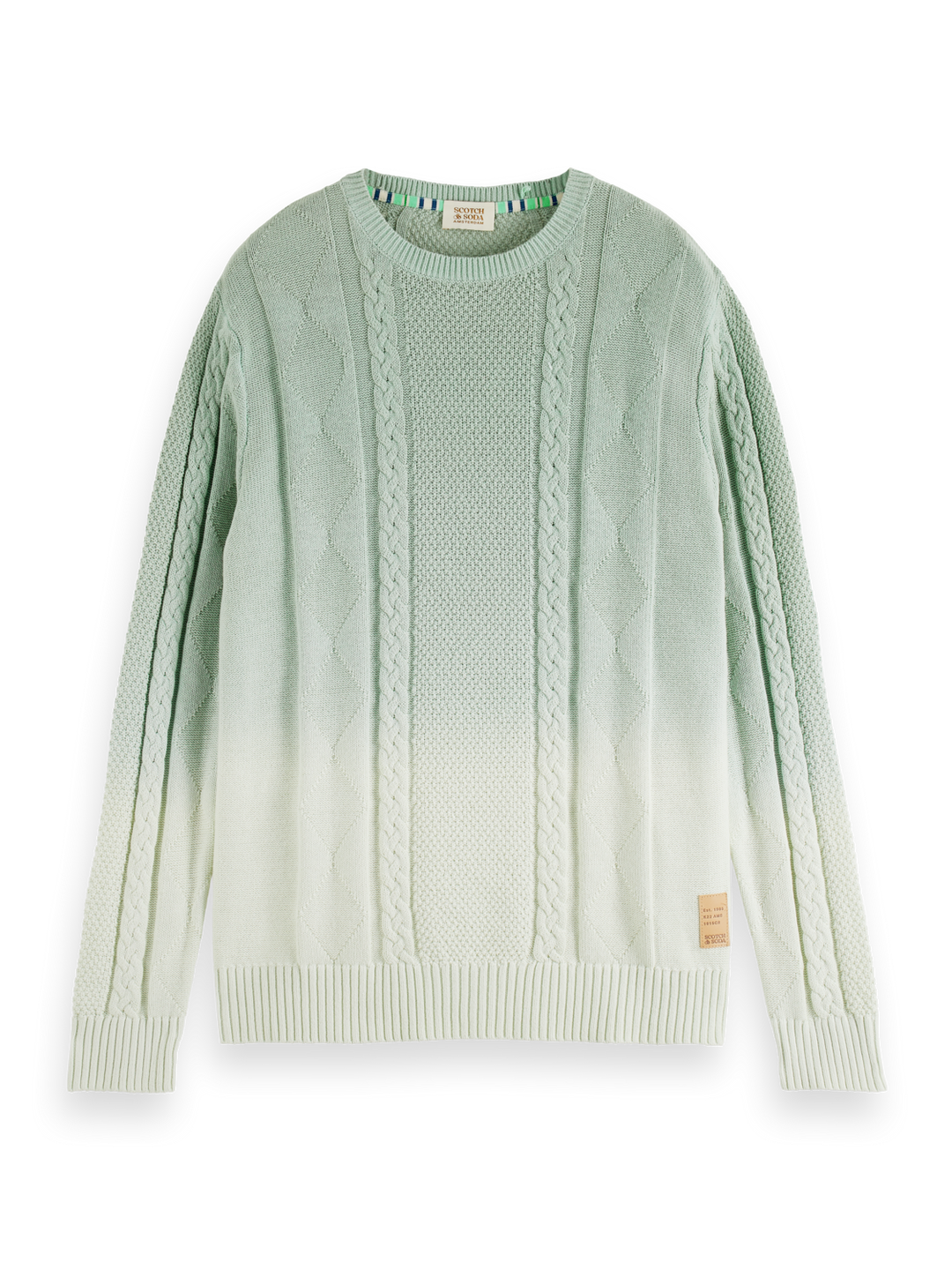 Gradient Cable Knit Pullover in Mint | Buster McGee Daylesford