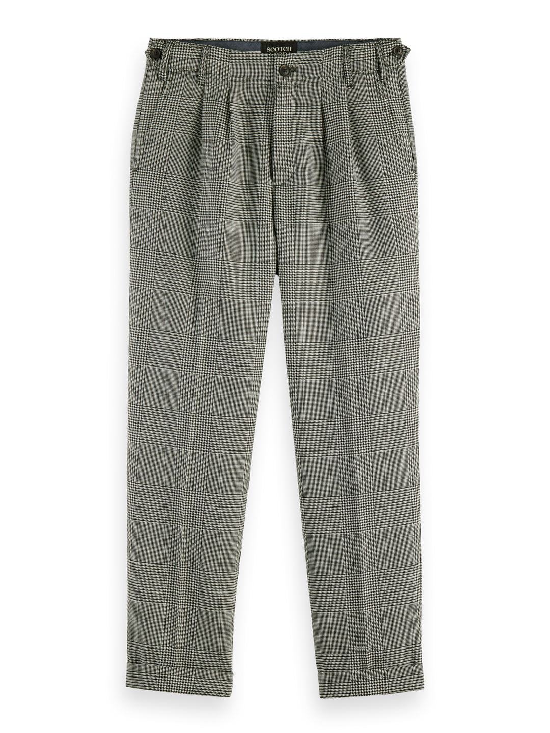Loose Tapered-Fit Pleated Check Chino | Buster McGee